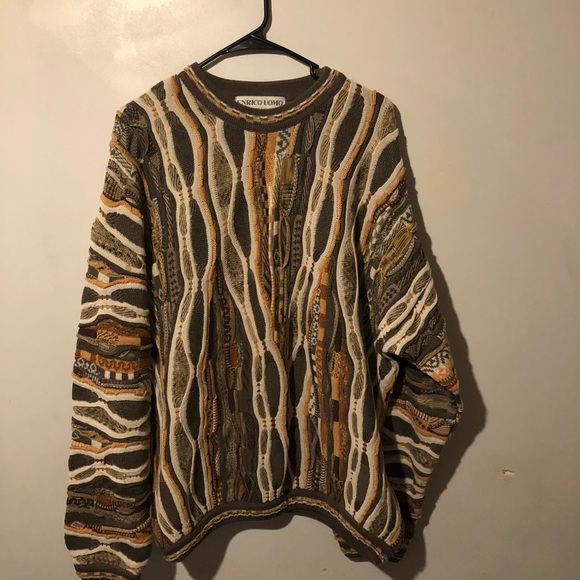 Chunky oversized boho ENRICO UOMO Italy sweater - Picture 2 of 7